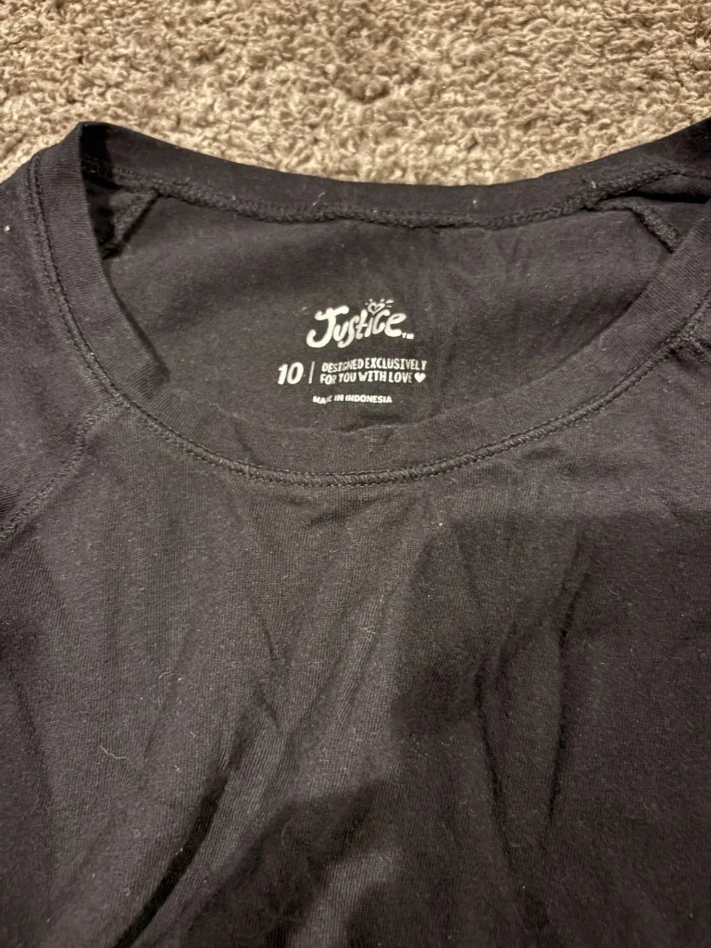 Justice basic black long sleeve